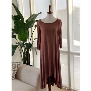 Solid Trapeze High/Low Dress